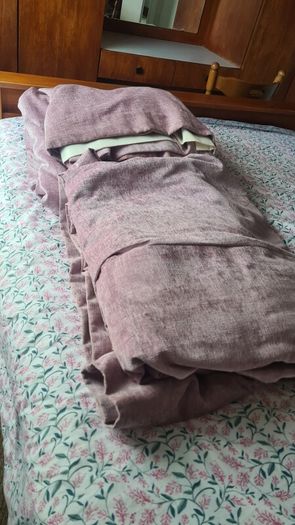 Dusty pink Pinch pleat large window curtains