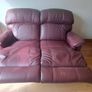 Wine leather lazboy Armchair and 2 seater Image 4