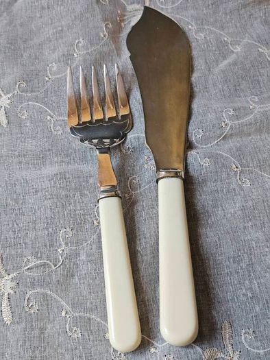 Antique W&H Silver Plated Fish Flatware Servers