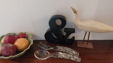 Fabulous Set of Sophisticated Vintage Cut Glass Crystal Salad Servers in Excellent Condition