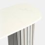 Wooden Console Hallway Table, White Marble Top Slim Console Table Grey Madison Ribbed Wood Frame Decorative Display Table for Living Room Entryway Small Spaces Image 4