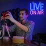 Live On Air Neon Sign Blue Pink Letters Led Neon Light On Air Sign Neon Word Sign Led Wall Art for Studio Bedroom Game Room Party Streaming Bar Club Decoration with USB Power (FREE POSTAGE) Image 5