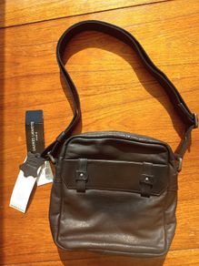 Galeries Lafayette Black Leather Crossbody Bag - Brand New with Tags
