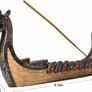 Dragon Boat Incense Stick Burner Resin Viking Ships Stick Incense Holder Hand Carved Carving Censer Ornaments Retro Ships Ornament Incense Burners Traditional Design Handicraft,Viking Gifts for Men Image 3
