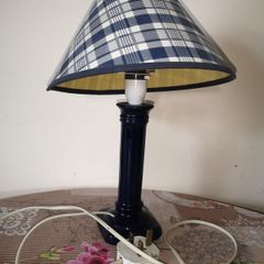 Table lamp & bulb/energy saving /blue porcelain