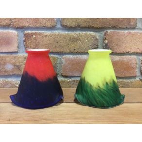 Art Style Coloured Glass Pate De Verre Tulip Lamp Shades