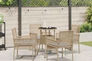 Garden Dining Set 5 pcs Grey Poly rattan