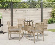 Garden Dining Set 5 pcs Grey Poly rattan