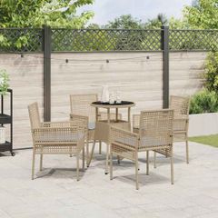 Garden Dining Set 5 pcs Grey Poly rattan