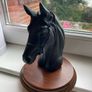 Vintage Black Resin Horse Head Display Image 2