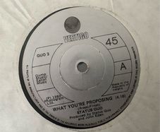Four Status Quo singles, all Irish pressings, all excellent condition And play great. All four for the asking price on the advert  or nidividually as priced below.