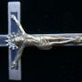 Antique pectoral cross crucifix ebony wood inlay - skull with crossbones Image 7