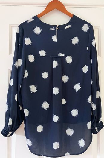 Size 14 Navy&Cream Blouse by Marks&Spencer