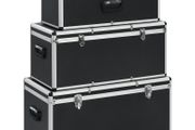 Storage Cases 3 pcs Black Aluminium