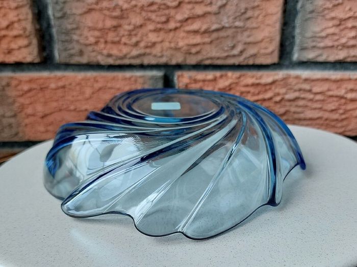 Vintage Arcoroc Ice Blue Scalloped Serving Bowl