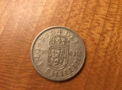 One Shilling Coin Queen Elizabeth 1962