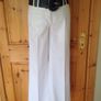 Size 8 White Linen Trousers with belt Image 2