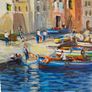 Original Italian harbour painting Image 2