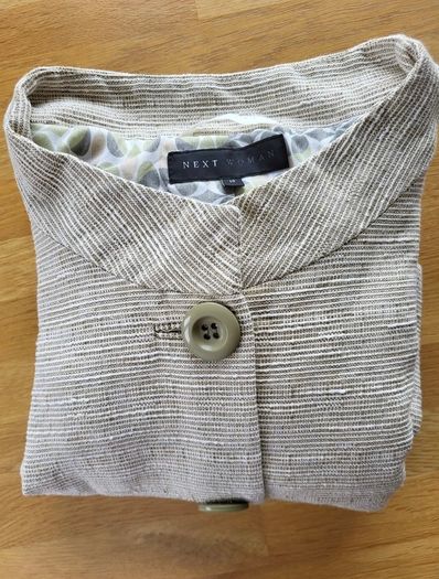 Next Woman Sage Ivory Green Linen Mix Coat Jacket