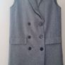 Grey Herringbone Long Blazer Image 2