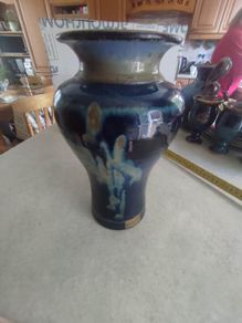 NAVY BLUE Shouldered Vase  Louis Mulcahy Pottery