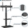 NEW SALE | Universal Floor TV Stand for 30-70 inch LED OLED LCD Plasma Flat Curved Screens, Height Adjustable Tall TV Stand with 2-Tier Tempered Glass Shelves up to 40KG, Max VESA 600x400mm Image 3
