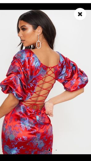 Red floral dress