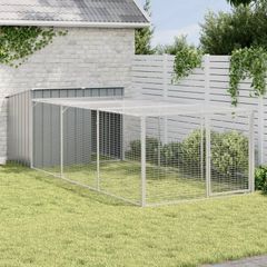 Dog House with Run Anthracite 153x396x110