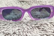 Purple Rectangle Sunglasses with Black Lenses