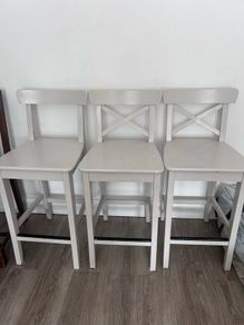 Three Ikea bar stools