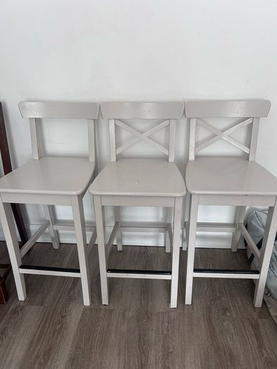 Three Ikea bar stools