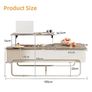 3-Partition Industrial Tables, Pull-Out Drawer, Stable Metal Frame & Hidden Storage, Centre Table for Living Room, Small Space, Home Office Image 3