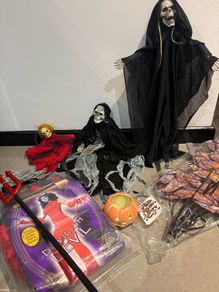 Halloween devil, costume and decorations