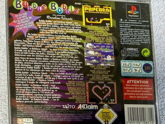 Ps 1 & 2 , Bubble Bobble & Rainbow Islands