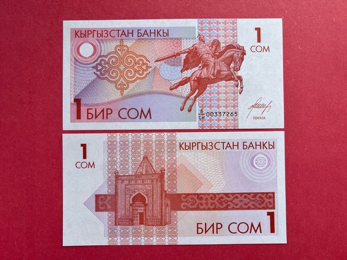 Kyrgyzstan  1  Som  1993. ( Uncirculated )pick 4  Ex- Ussr  ( Unc )