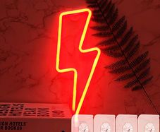 Lightning Bolt LED Neon Light Signs for Wall Decor, USB/Battery Neon Signs LED Kid Night Lamp Light with 4 Hooks, LED Signs Neon Lights for Bedroom Christmas Wedding MULTIPLE COLOURS AVAILABLE (FREE POSTAGE)