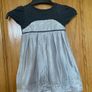 Girl's Occasion Silver Satin Grey and Sequins Dress / Christmas Dress Image 9