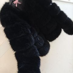 Black fur coat