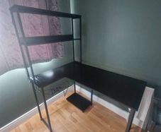 Desk with built in plugs
