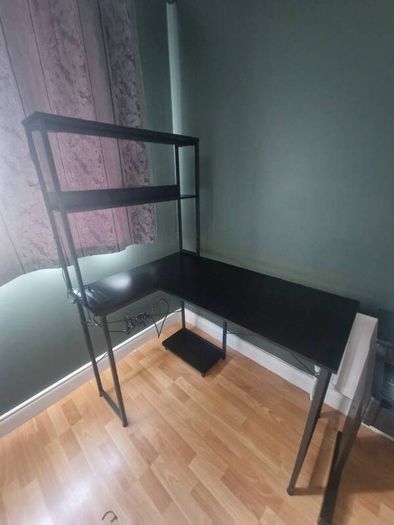 Desk with built in plugs