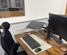Office Clearance: 4 Standing Desk Setups (Desk,Stand,Monitor) + Bar Table & Stools
