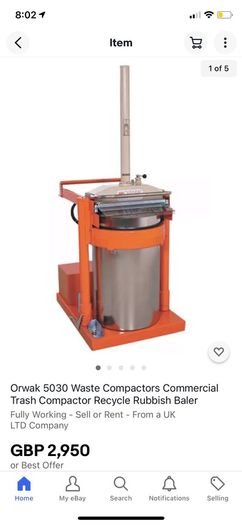 Waste compactor recycle rubbish baler