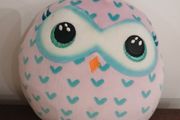 Pink and green owl squishmallow soft toy