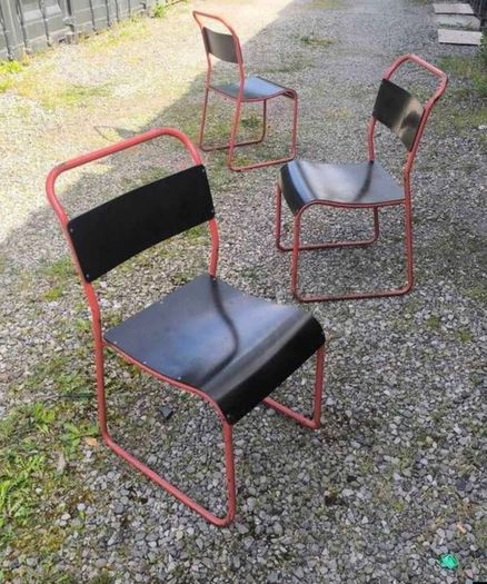 1940s stacking Cox's bakalight seats, steel tube frames