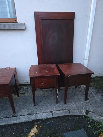 Two Sets of wooden bedside tables