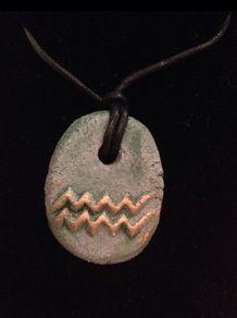 Zodiac Sun Stone Necklace -  Aquarius