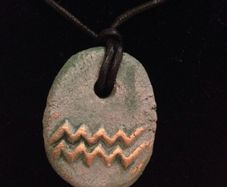 Zodiac Sun Stone Necklace -  Aquarius