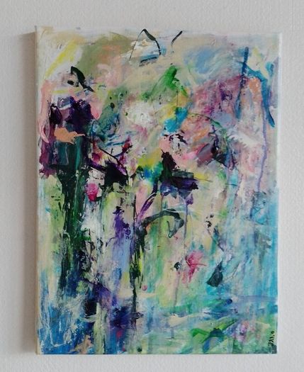 Original Abstract Painting Framed Original Floral Landscspe Garden