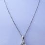 Sterling Silver Princess Cubic Zirconia Solitaire Pendant Necklace (L18" - 2,56g) Image 3