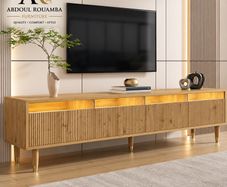 Premium 178cm TV Cabinet  Wood Effect Finish with Ample Storage